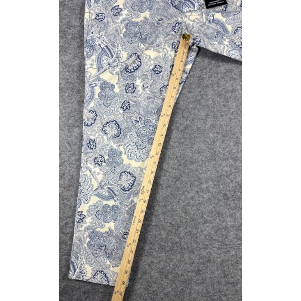 Nine West Gramercy Skinny Ankle Jeans Paisley Blue NWT Women's 16 Stretch Denim - Picture 7 of 8